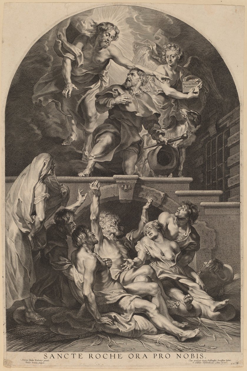 Jézus Krisztus megjelenik Szent Rókusnak alkotó: Paulus Pontius, after Sir Peter Paul Rubens