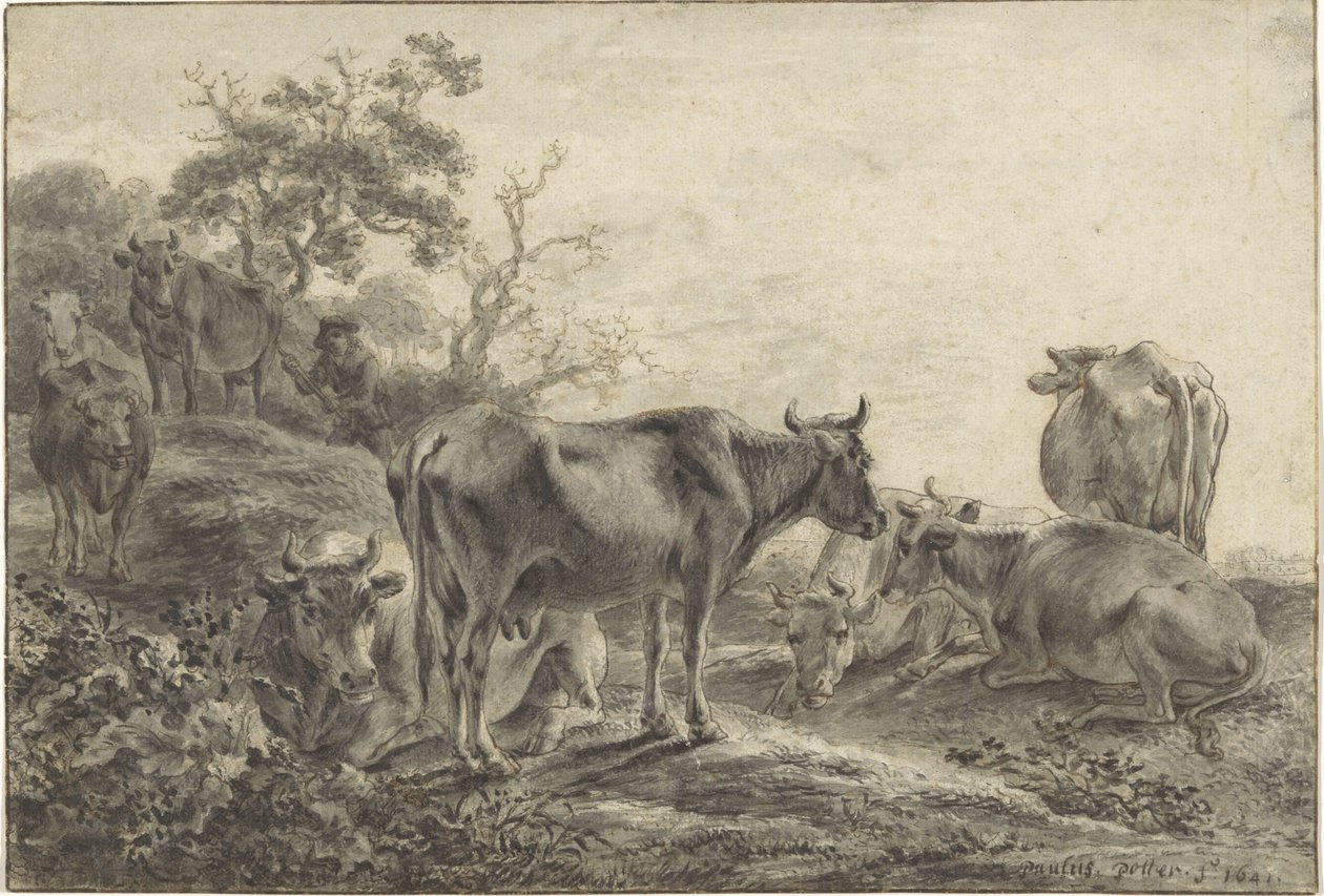 Szarvasmarha csorda alkotó: Paulus Potter (signed by artist)