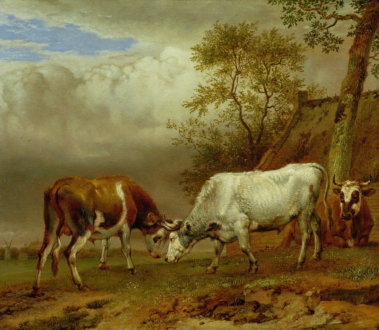 Két zárt szarvú bika, 1653 alkotó: Paulus Potter