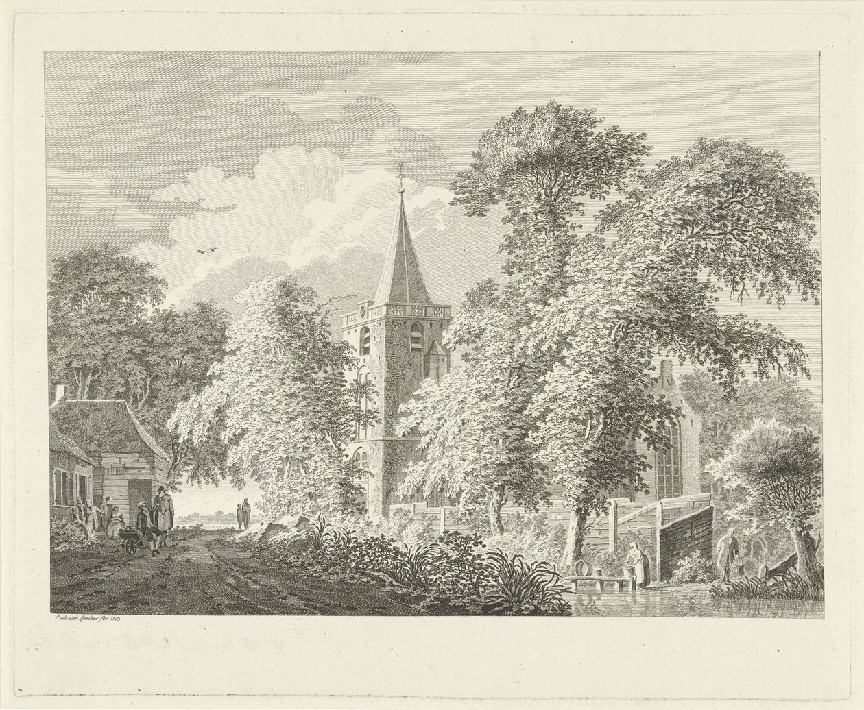 Falukép Maartensdijkben, 1753 alkotó: Paulus van Liender