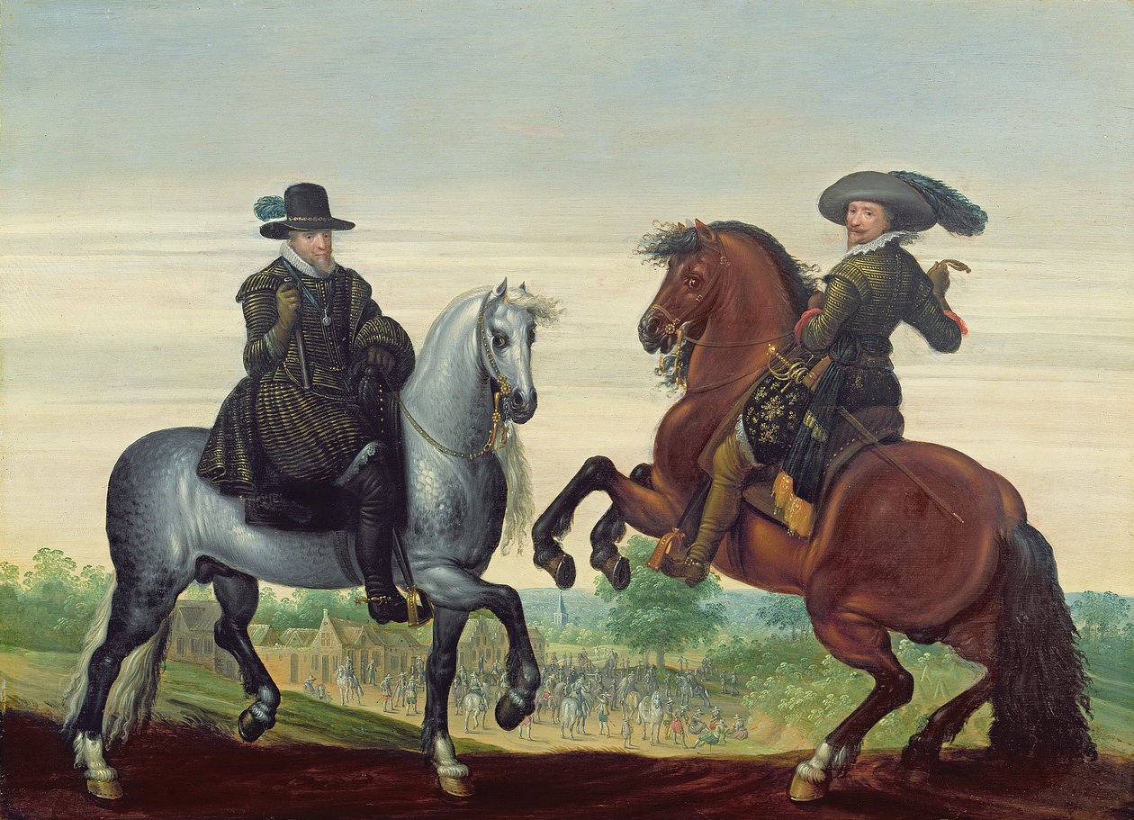 Maurits (1567-1625) és Frederik Hendrik (1584-1647) Nassauból, Orange hercegei alkotó: Pauwels van Hillegaert
