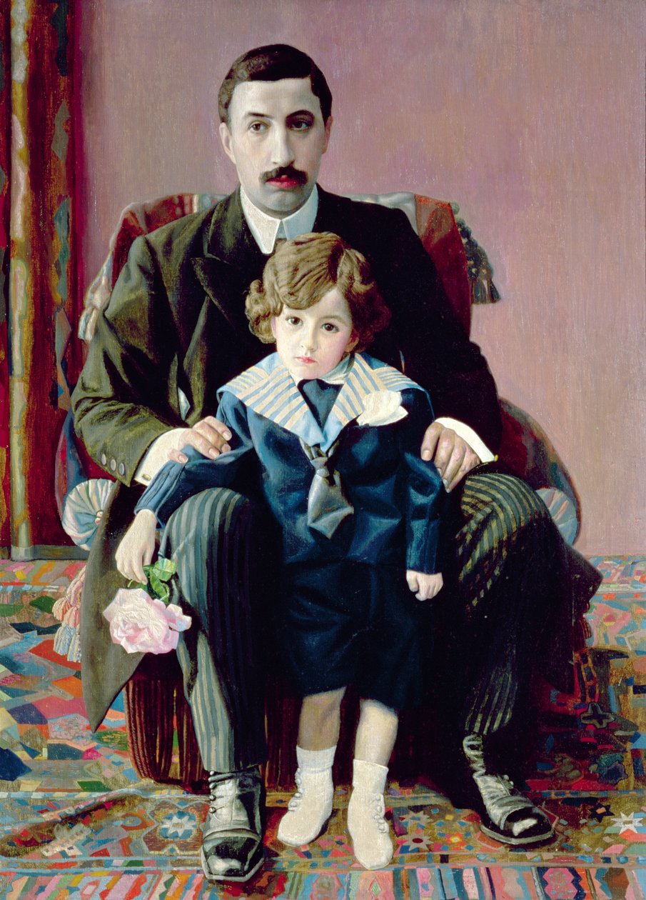Arman Frantsevich Aziber és fia portréja, 1915 alkotó: Pawel Nikolajewitsch Filonow