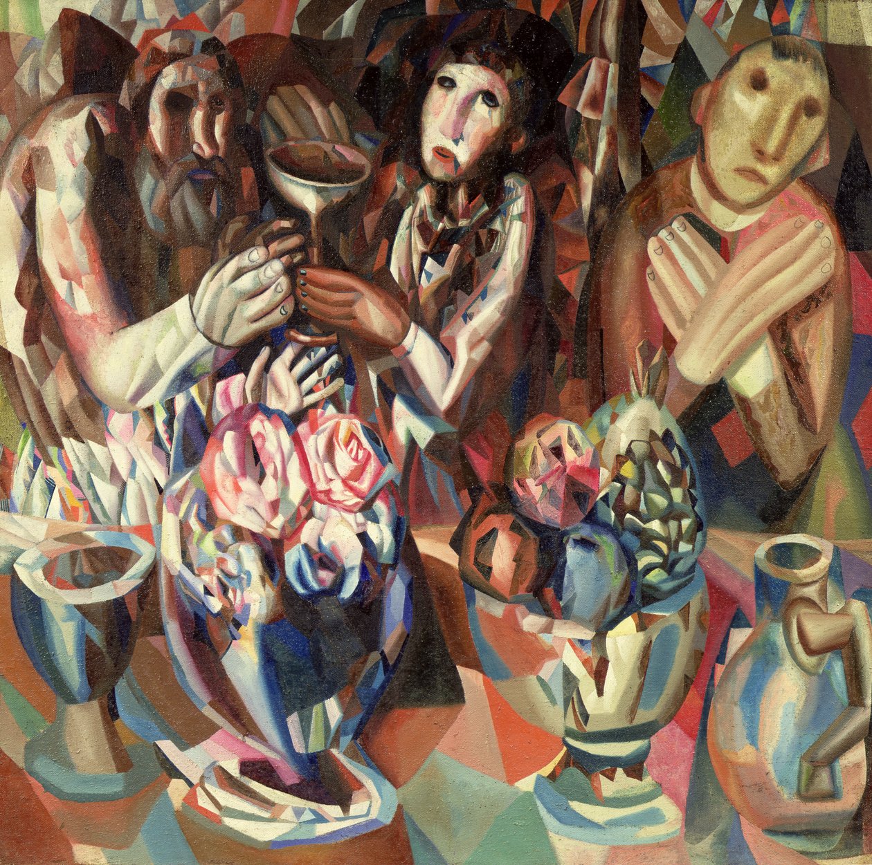 Hárman az asztalnál, 1914-15 alkotó: Pawel Nikolajewitsch Filonow
