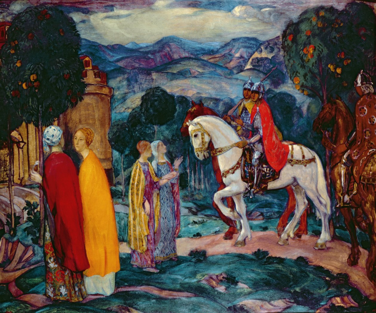 Találkozás, 1913 (olaj, karton) alkotó: Pavel Semenovich Naumov