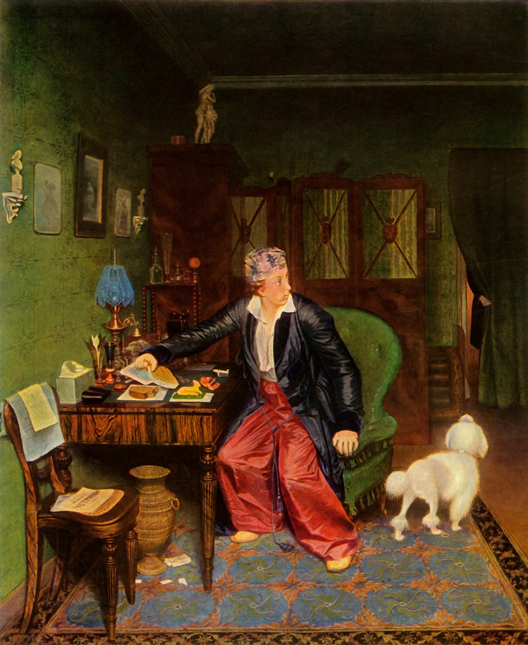 Egy arisztokrata reggelizik, vagy selyem a gyomrában, és semmi benne, 1849-1850, 1965. alkotó: Pavel Andreevich Fedotov