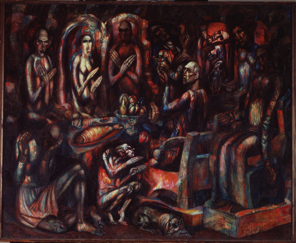 "La Fete des Rois" (Királyok ünnepe) Pavel Nyikolajevics Filonov (1883-1941) festménye 1913 Állami Orosz Múzeum, Szentpétervár alkotó: Pawel Nikolajewitsch Filonow