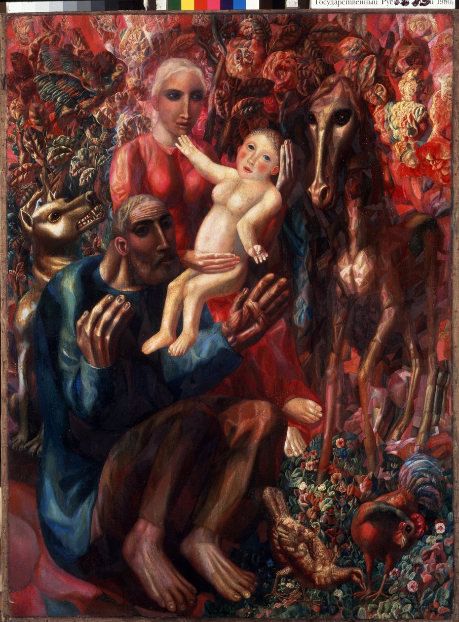 Pavel Nyikolajevics Filonov (1883-1941) festménye "A Szent Család" 1914 Állami Orosz Múzeum, Szentpétervár, Oroszország alkotó: Pawel Nikolajewitsch Filonow