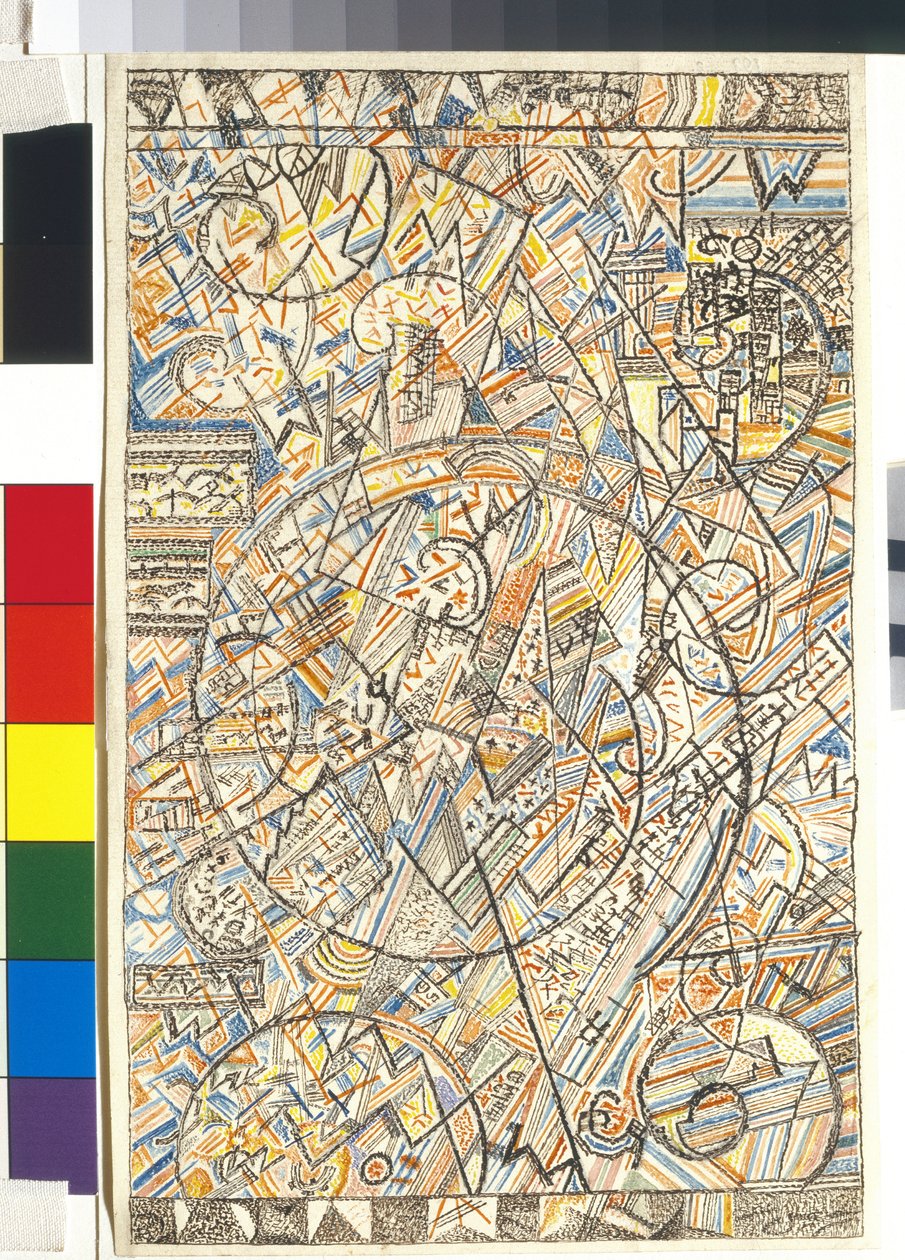 Az univerzum képlete - Pavel Nikolaievich Filonov (1883-1941) munkája, akvarell papíron alkotó: Pawel Nikolajewitsch Filonow