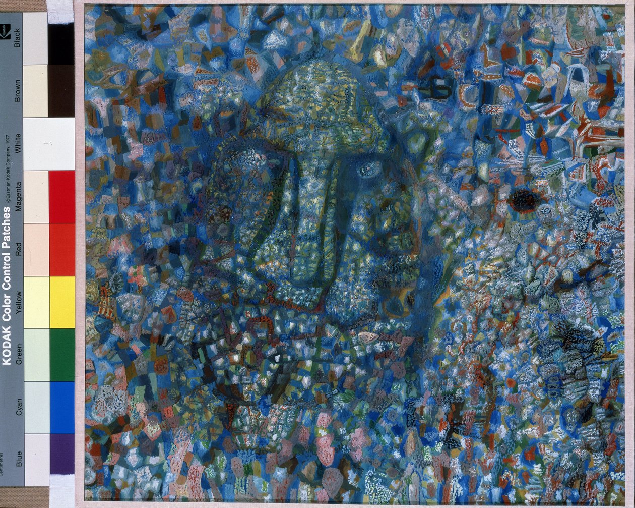 A fej. Pavel Nyikolajevics Filonov (1883-1941) festménye, olaj, vászon alkotó: Pawel Nikolajewitsch Filonow