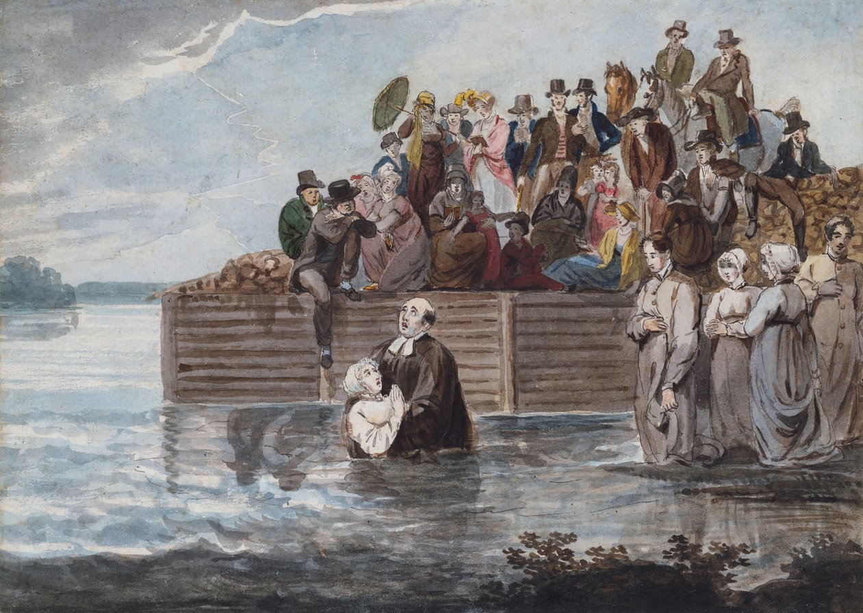 Egy philadelphiai anabaptista merítés vihar közben, 1811-kb. 1813. alkotó: Pavel Petrovic Svin
