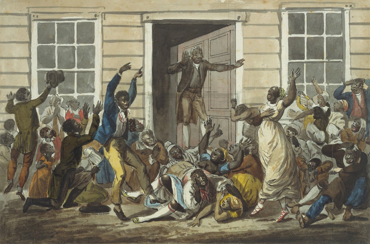 Fekete metodisták imagyűlést tartanak, 1811-ca. 1813. alkotó: Pavel Petrovic Svin
