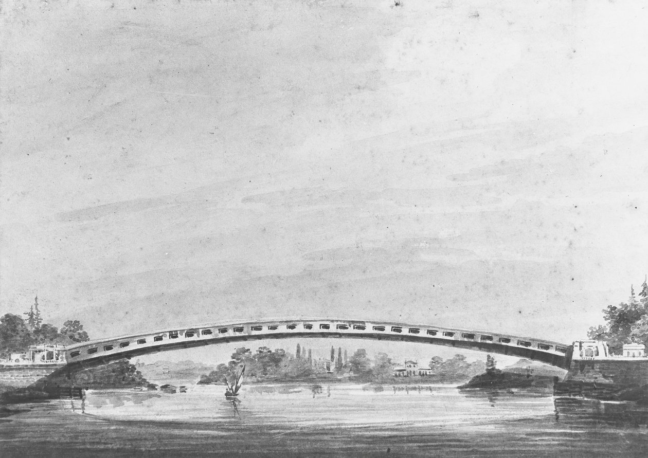 A Schuylkill felső hídja, Philadelphia – Lemon Hill a háttérben, 1811-ca. 1813. alkotó: Pavel Petrovic Svin
