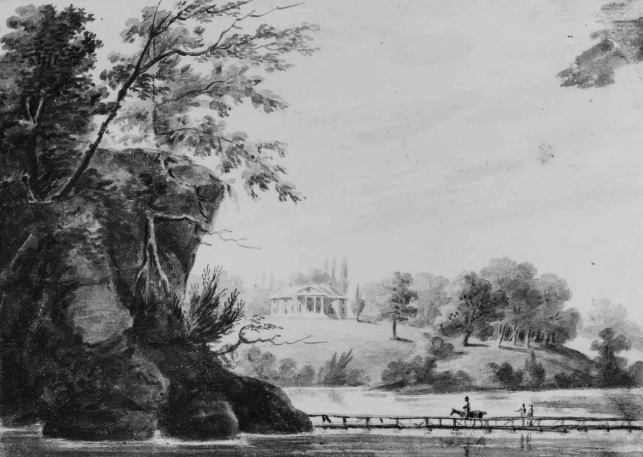 Kilátás Morrisville-re, Moreau tábornok vidéki háza Pennsylvaniában..., Pennsylvania, 1811-ca. 1813. alkotó: Pavel Petrovic Svin