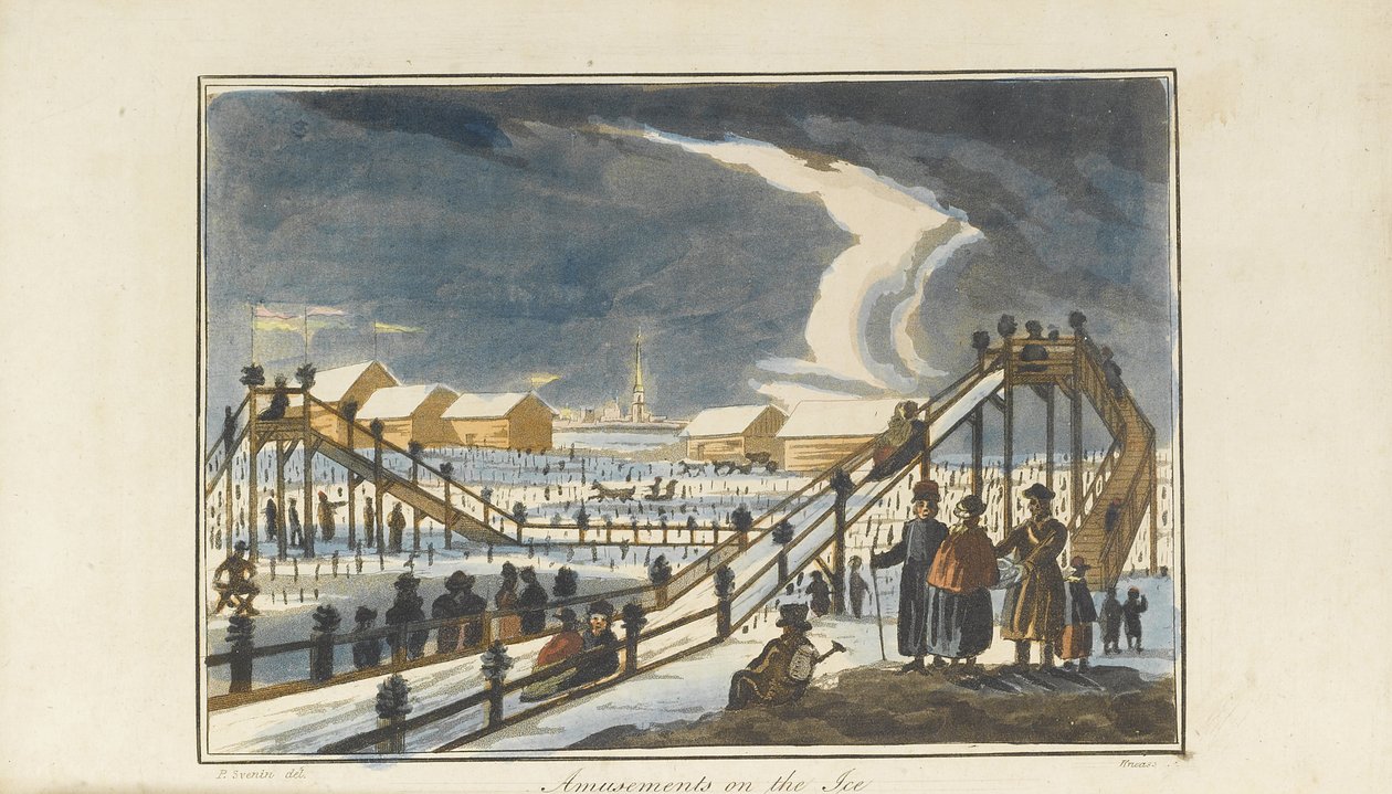 Szórakozás a jégen, 1813 alkotó: Pavel Petrovich Svinyin