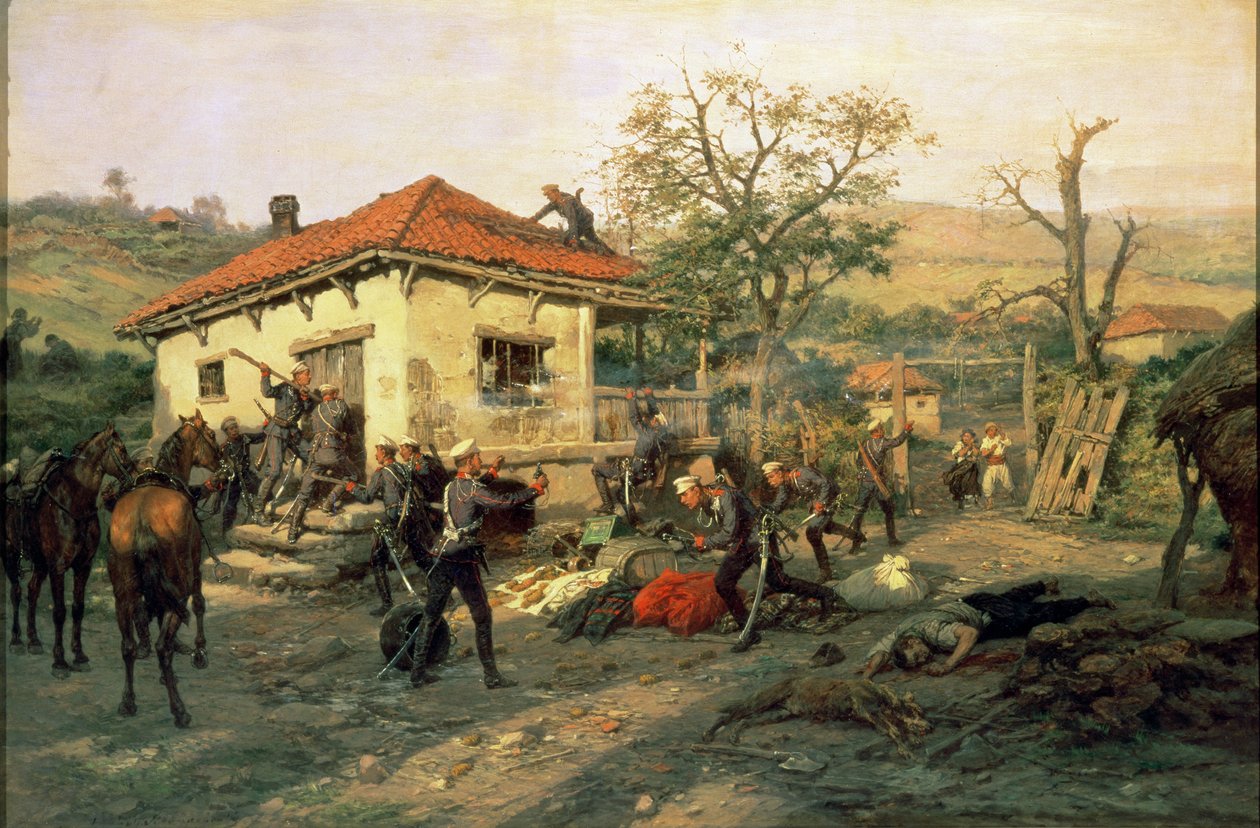 Jelenet az 1876-77-es orosz-török háborúból alkotó: Pawel Kowalewsky