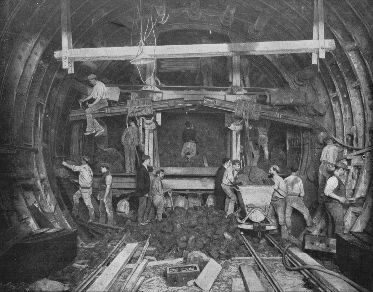 Csővasút feltárása, Great Northern and City Railway, London, c1903 1903 alkotó: Pearson and Son Ltd