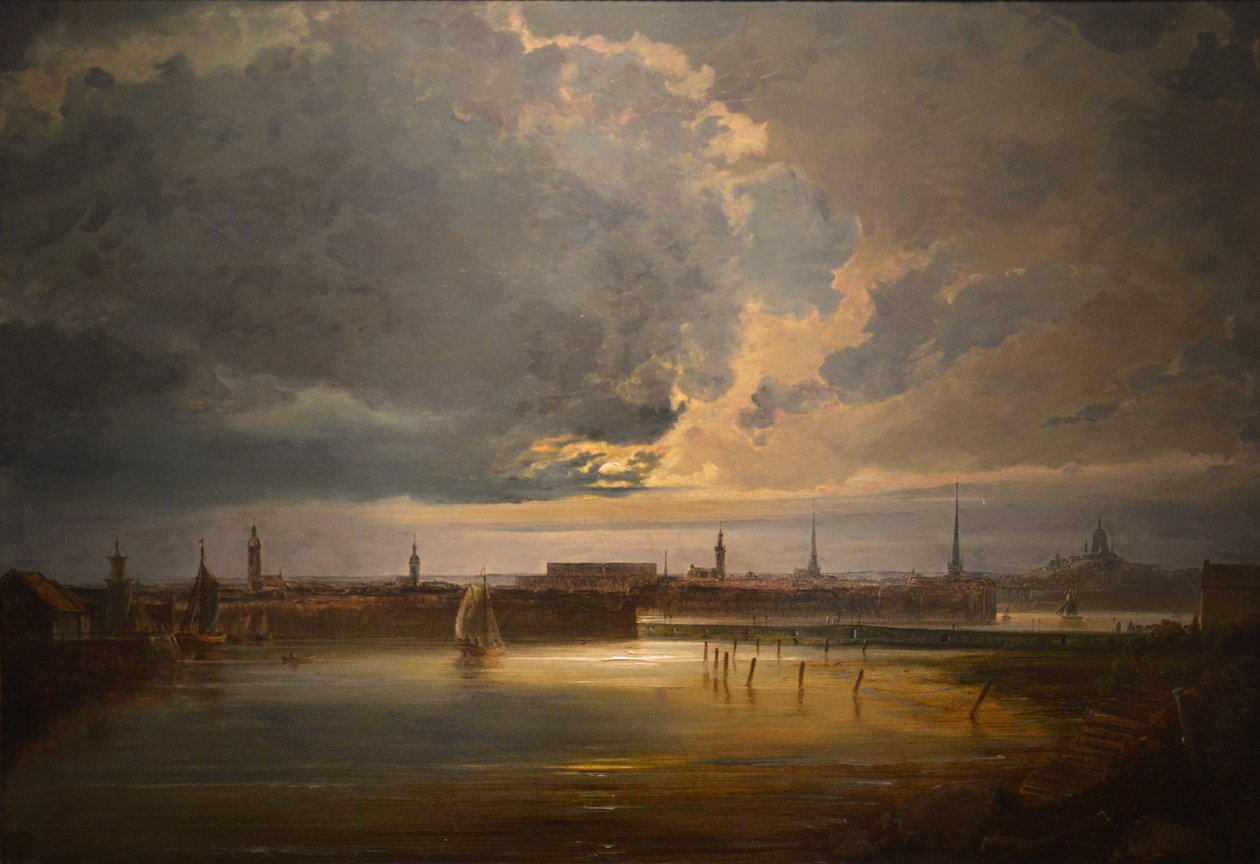 Holdfényes kilátás Stockholmra alkotó: Peder Balke