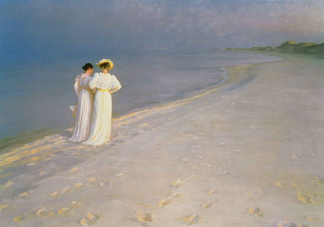 Nyári este a Skagen Southern Beach-en Anna Ancherrel és Marie Kroyerrel alkotó: Peder Severin Krøyer