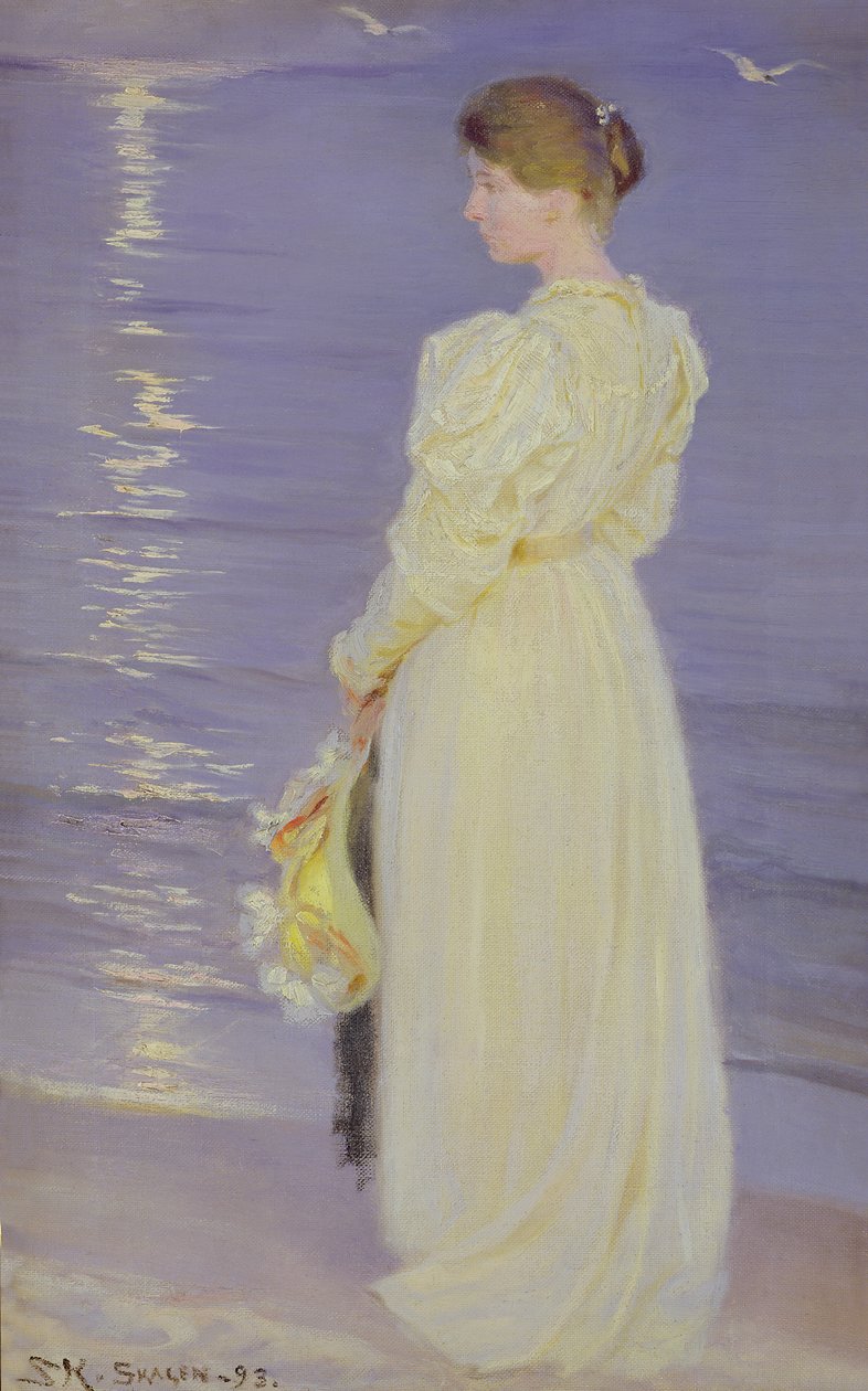 Fehér ruhás nő a tengerparton, 1893 alkotó: Peder Severin Krøyer