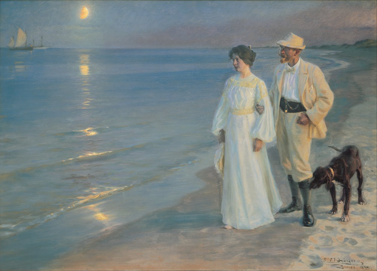 Nyári este a Skagen strandon. A festő és felesége. alkotó: Peder Severin Krøyer