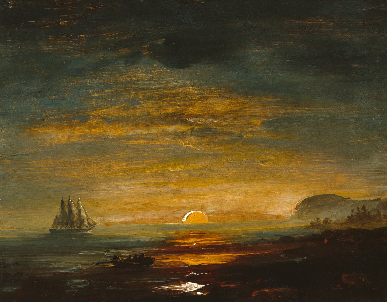 Tengerparti táj naplementével alkotó: Peder Balke