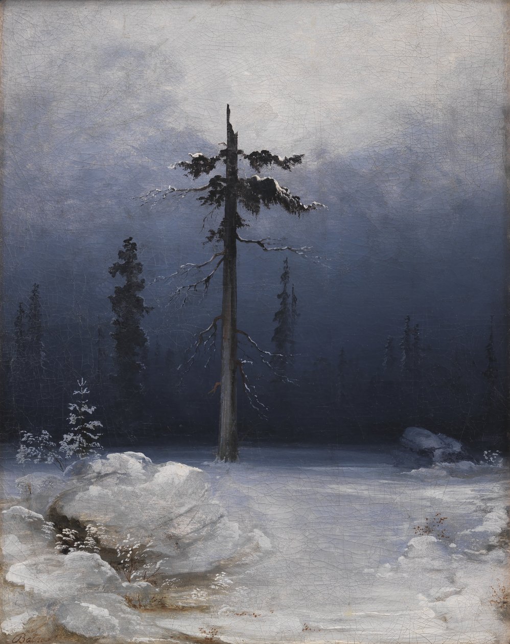 Fa a téli erdőben alkotó: Peder Balke