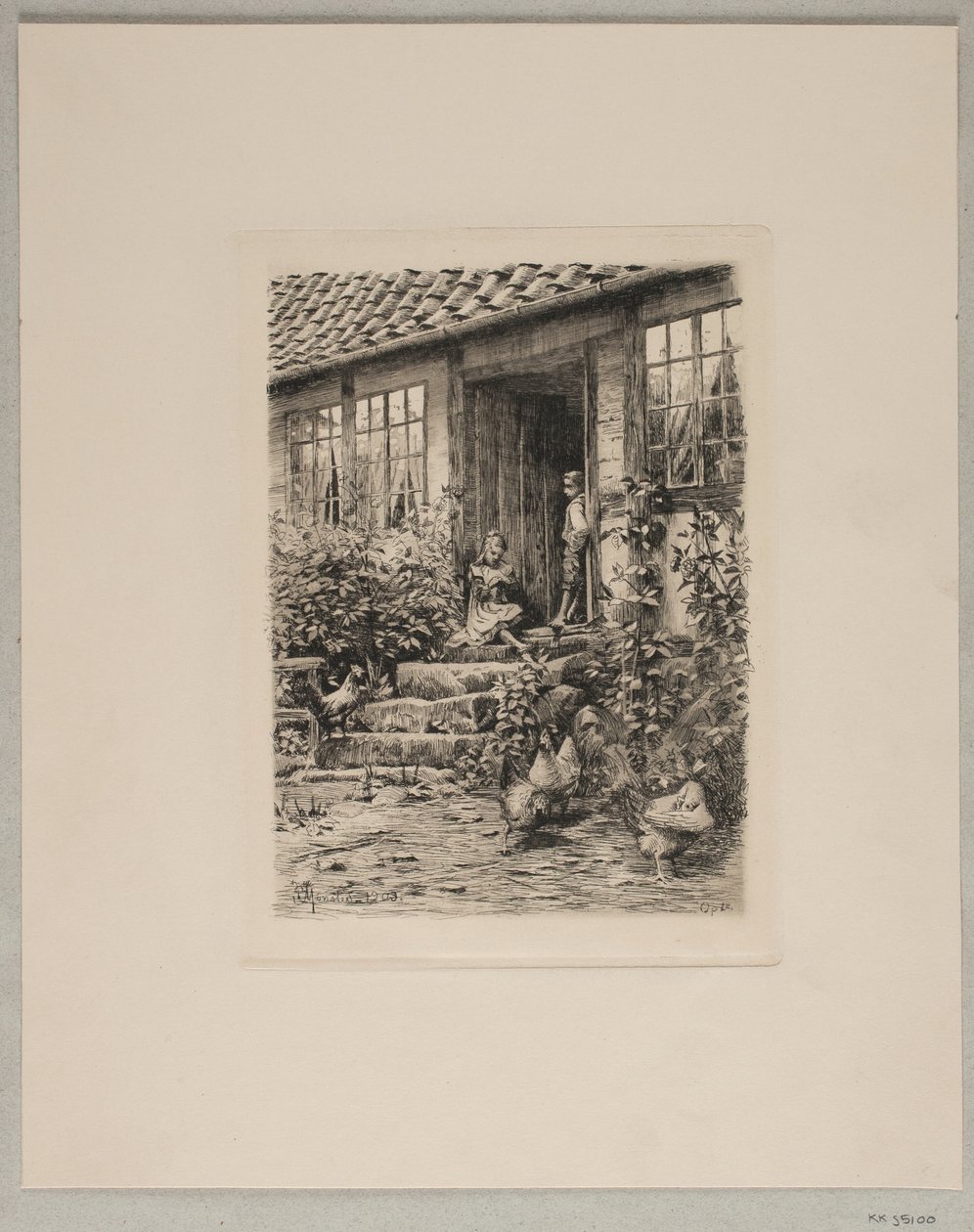 Gyerekek a lépcsőn alkotó: Peder Monsted