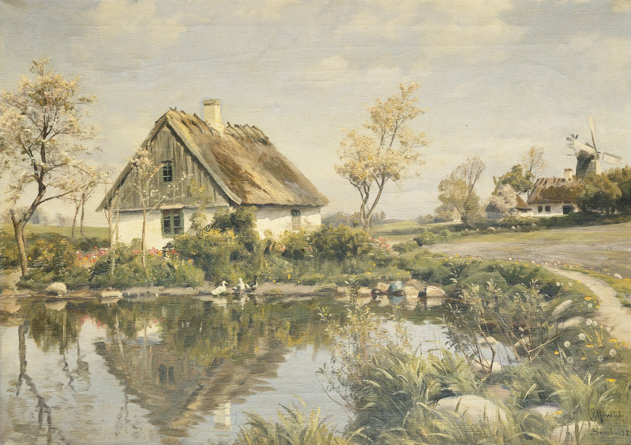 Víkendház egy tó mellett alkotó: Peder Monsted