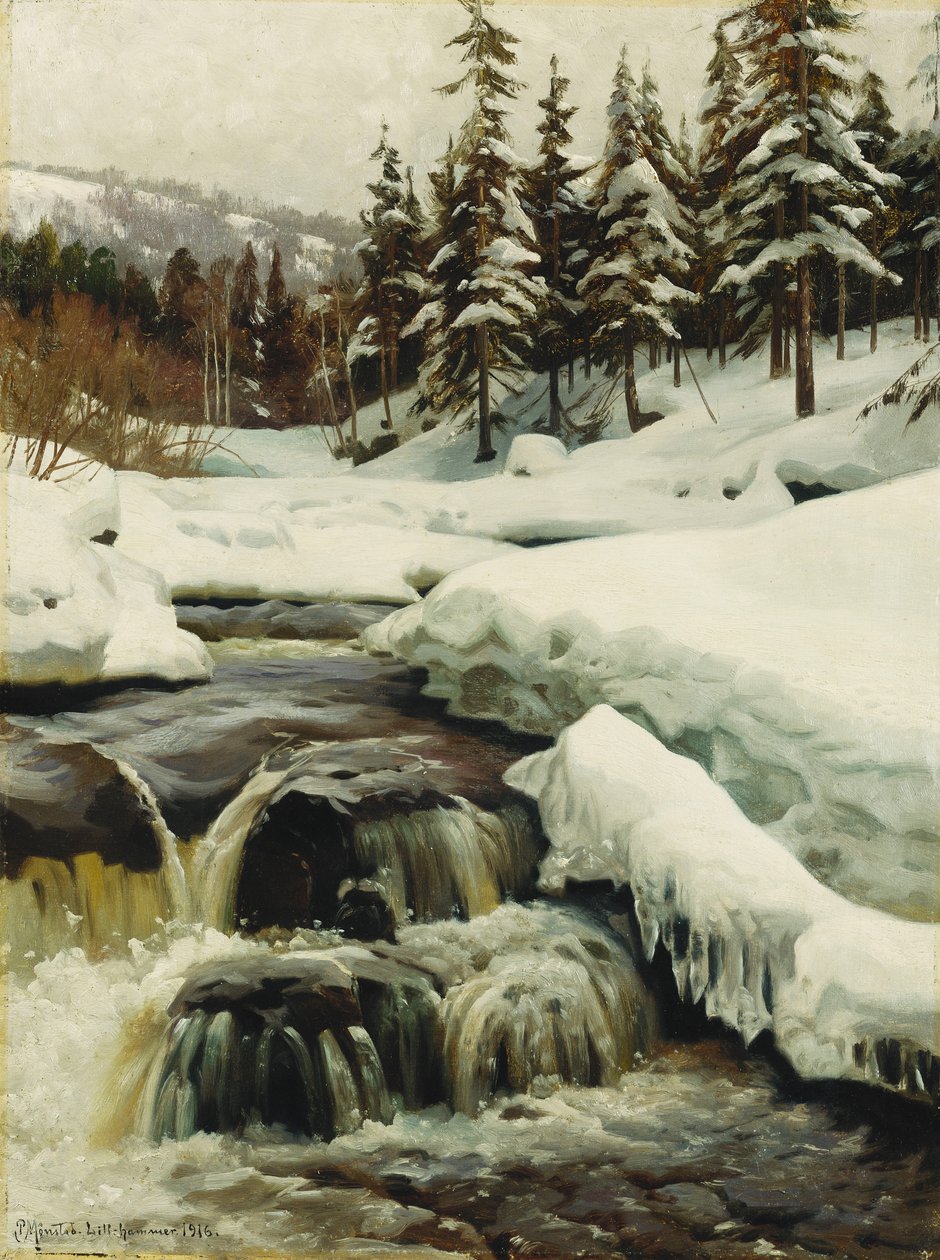 Téli táj hegyi Torrenttel alkotó: Peder Monsted