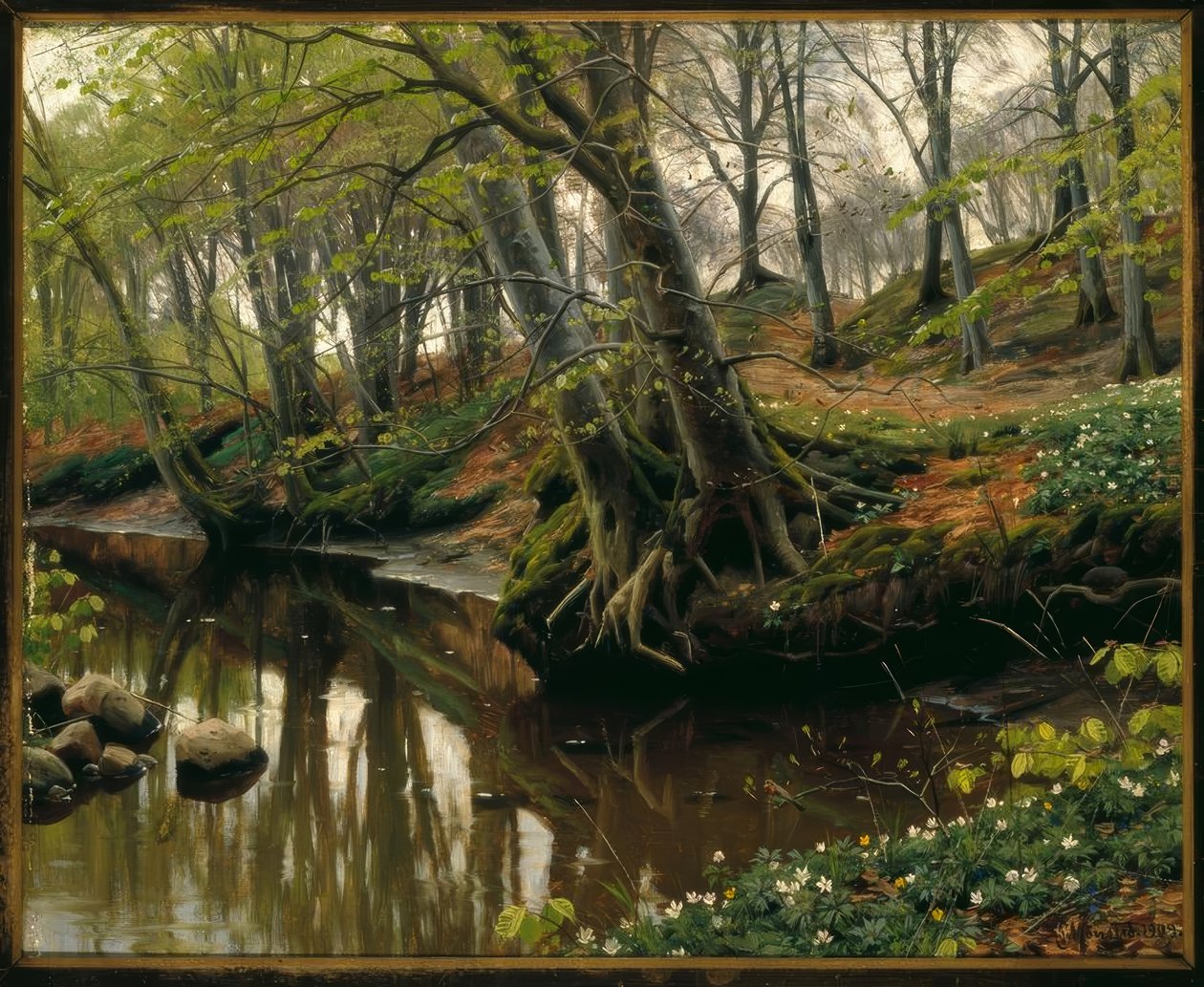 Tavaszi nap az erdő szélén alkotó: Peder Monsted