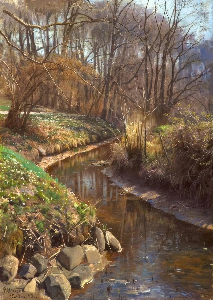 P.Mönsted, forrás az erdei pataknál alkotó: Peder Monsted