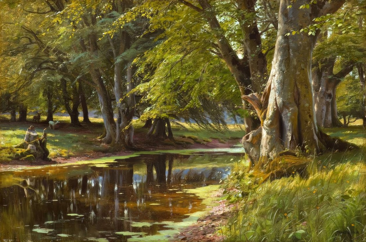 Peder Mönsted, nyári nap az erdei pataknál alkotó: Peder Monsted