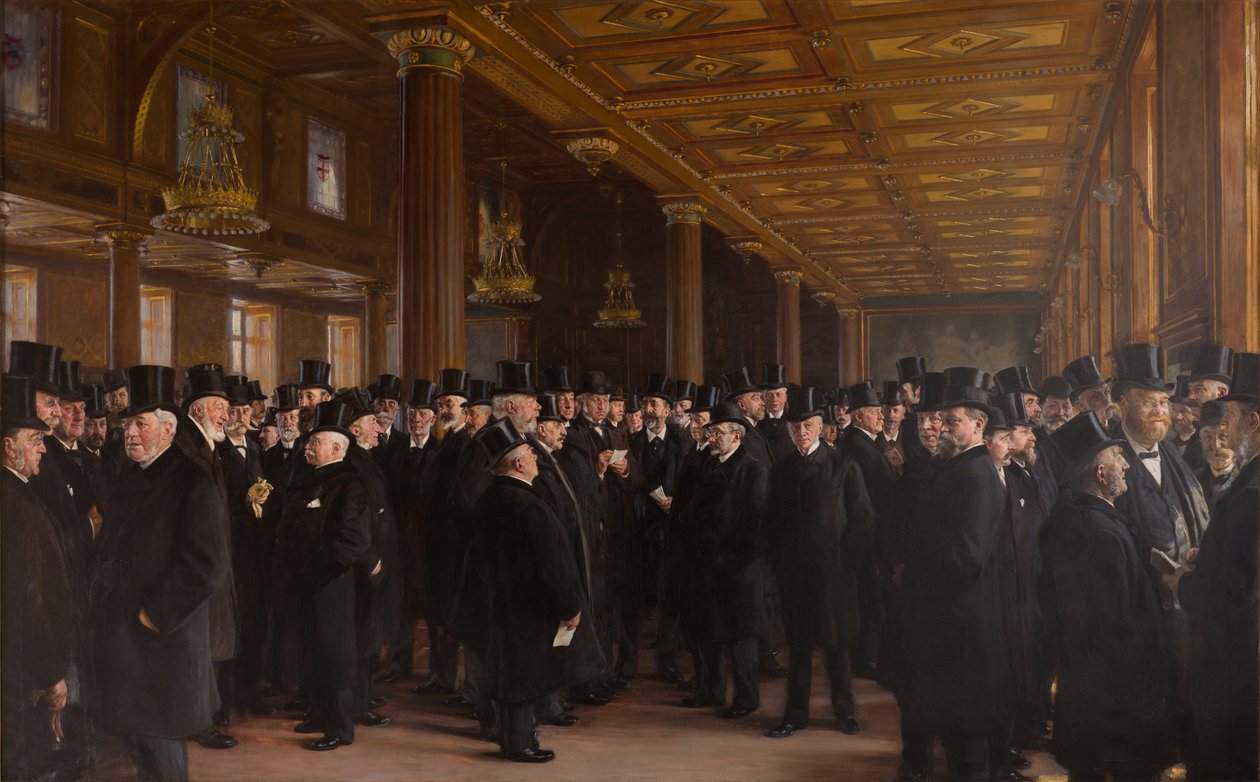 Tőzsdei kép vagy A koppenhágai tőzsdéről alkotó: Peder Severin Krøyer