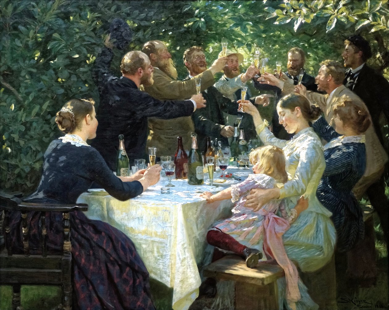 Dán:  Hip, hip, hurrá! Művészbuli a Skagenben Hip, Hip, Hurrá! alkotó: Peder Severin Krøyer