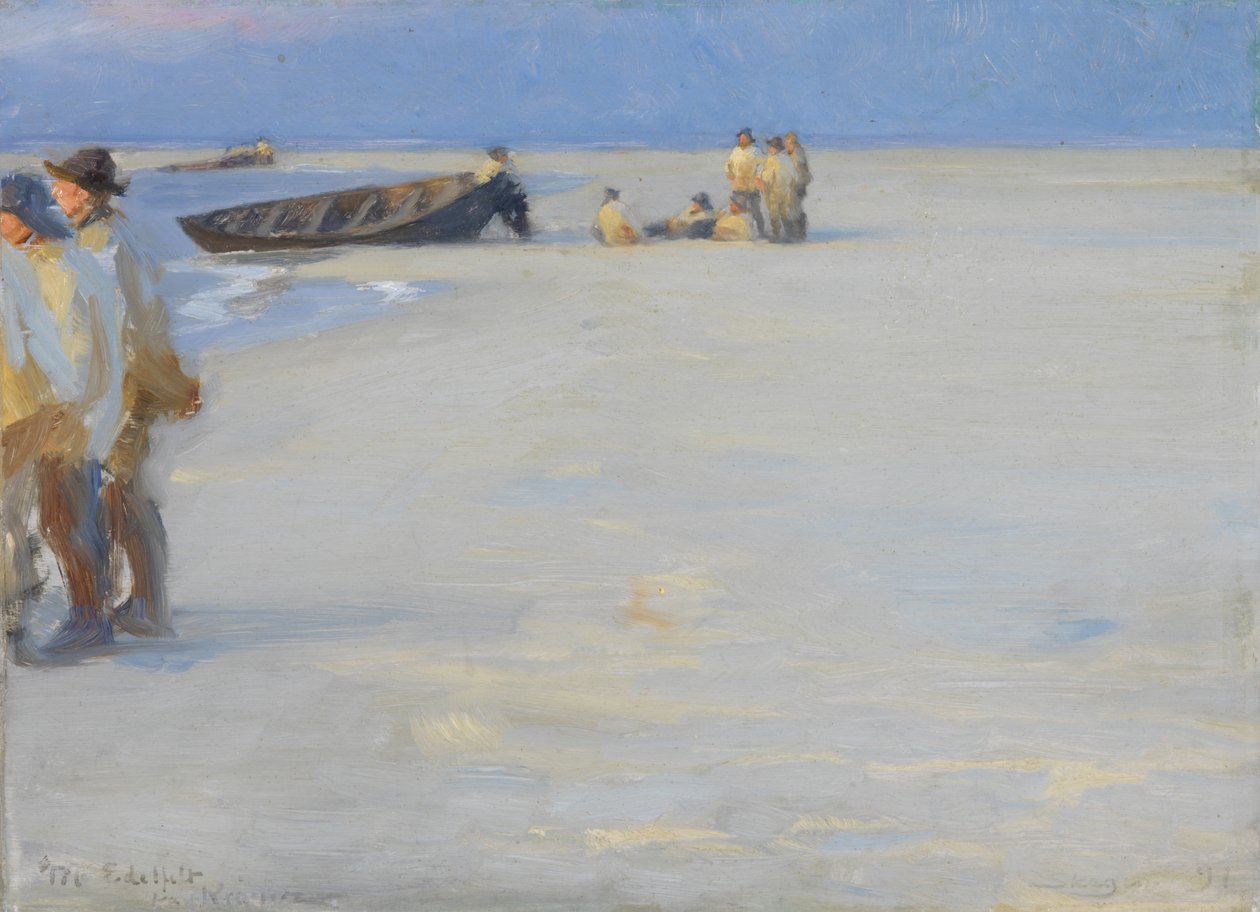 Horgászok Skagen északi strandján. Nyári este alkotó: Peder Severin Krøyer