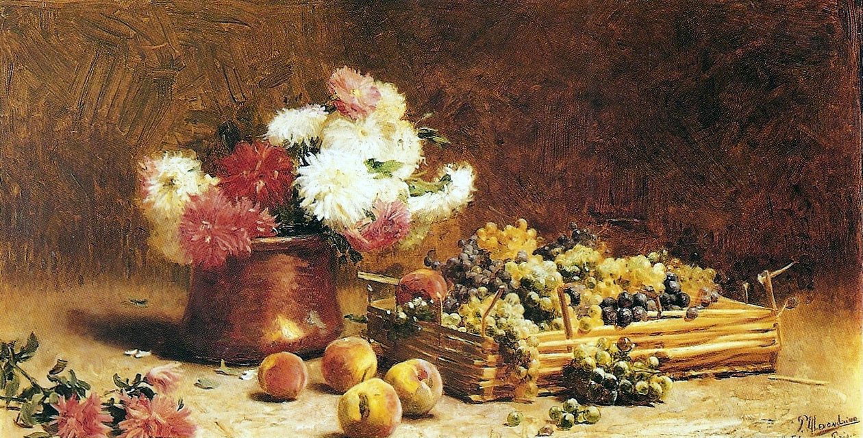 Gyümölcs és virág Inglés: Gyümölcsök és virágok alkotó: Pedro Alexandrino Borges