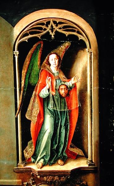 A Szent Lepelt tartó angyal, részlet Aquinói Szent Tamás oltárképéből, 1510 alkotó: Pedro Berruguete