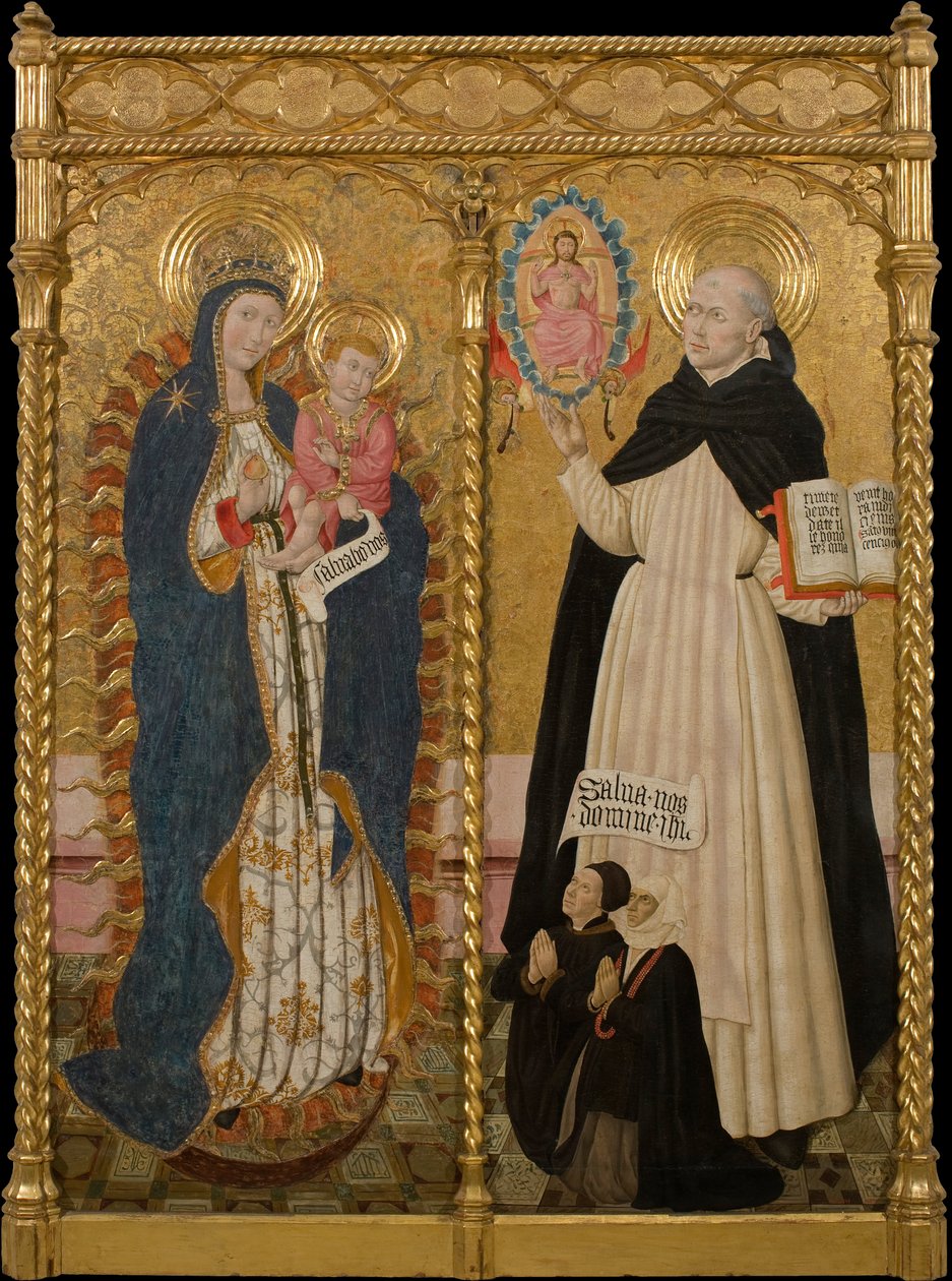 Apokaliptikus Virgin és Saint Vincent Ferrer két donorral alkotó: Pedro García de Benabarre