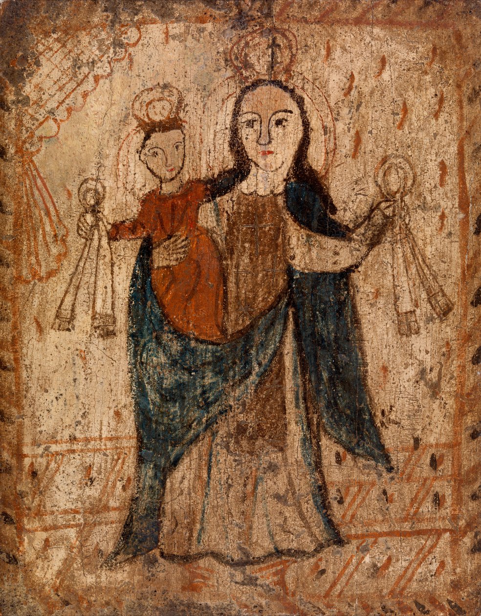 Kármel-hegyi Szűzanya, c. 1749-1831 (vízbázisú festék falemezre) alkotó: Pedro Antonio Frésquis