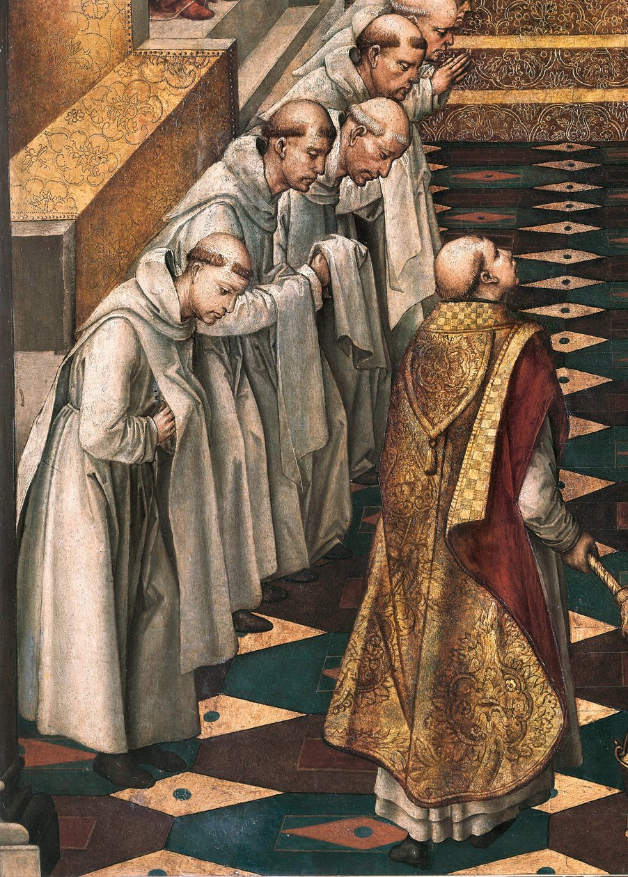 Szűzanya jelenése a domonkos szerzetesek közösségének, részlet alkotó: Pedro Berruguete