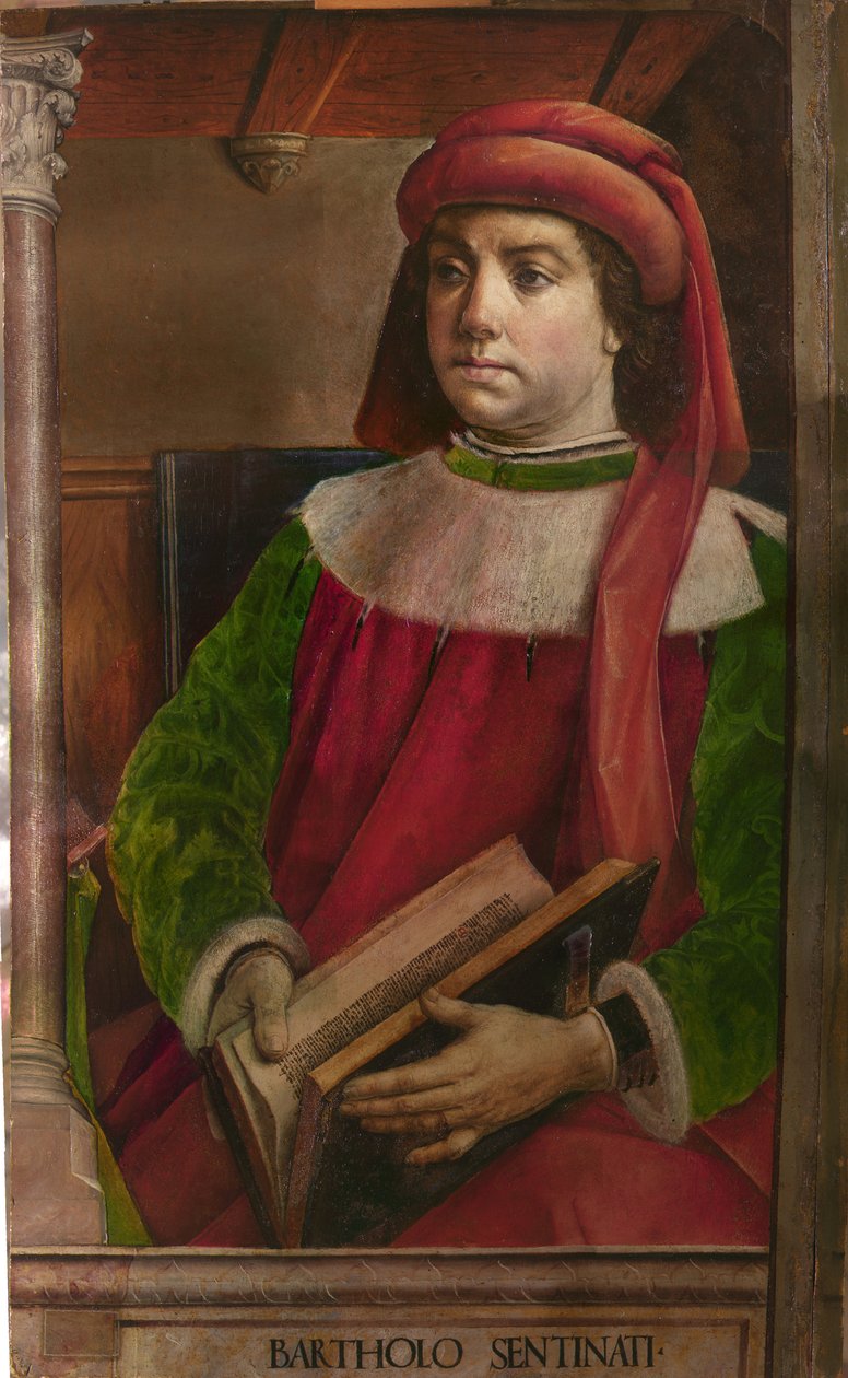 Bartole en latin Bartolus de Saxoferrato (1313-1356) – Bartolus de Saxoferrato par Berruguete, Pedro (1450-1503). Olaj, fa, méret: 95x57, c. 1473-1475, Galleria Nazionale delle Marche, Urbino alkotó: Pedro Berruguete