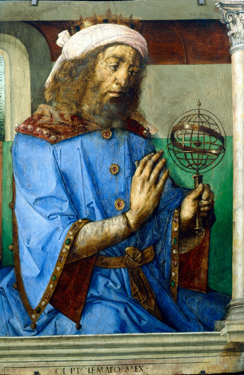 Ptolemaiosz, alexandriai görög csillagász és földrajztudós, 15. század vége alkotó: Pedro Berruguete