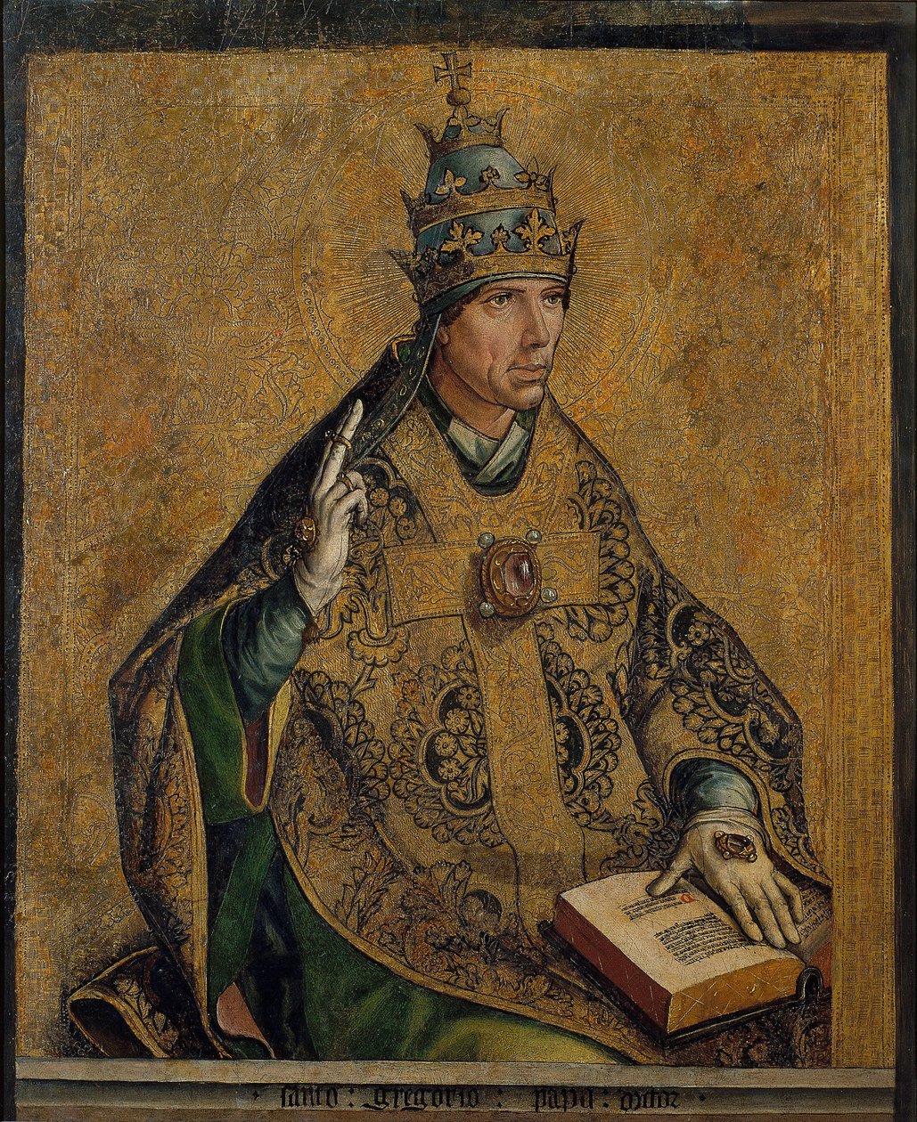 le Pape Gregoire Ier le Grand - Nagy Szent Gergely - Berruguete, Pedro (1450-1503) - c. 1495 - Olaj, fa - 85,5x70 - Museu Nacional d