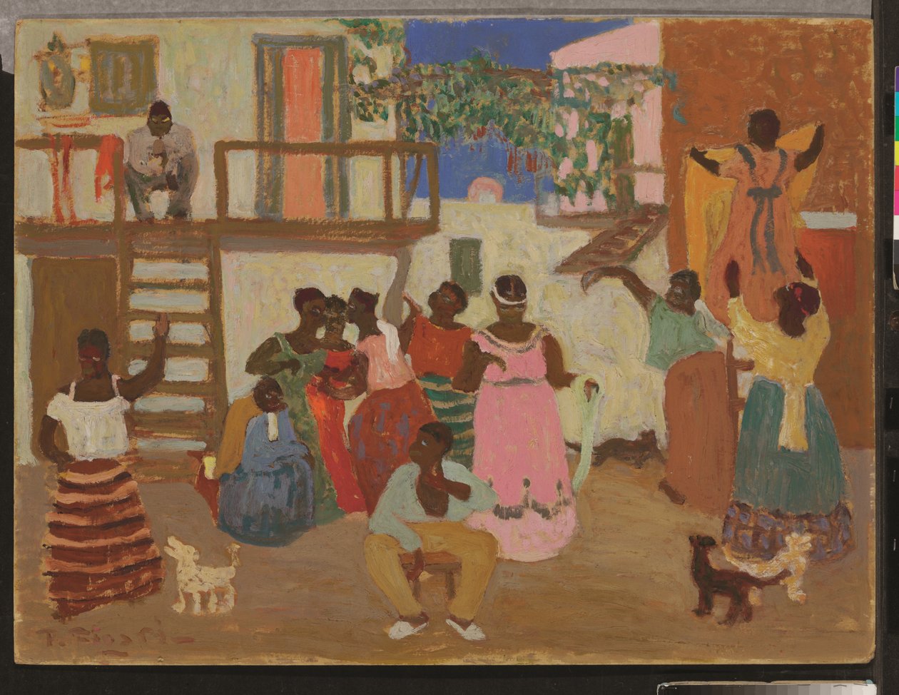 Candombe (Díszítés) előkészítése c. 1935 (olaj a fedélzeten) alkotó: Pedro Figari