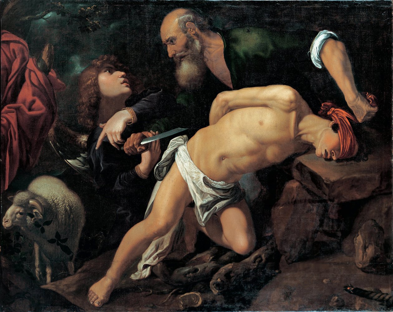 Izsák feláldozása – Pedro Orrente (1588-1645) festménye, olaj, vászon, 1615 körül alkotó: Pedro Orrente