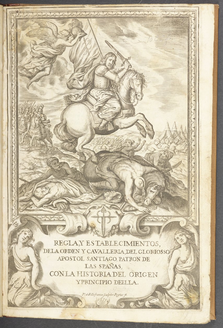 Szent Jakab lóháton, "A Cavalleria de Santiago uralma és intézményei" alkotó: Pedro de Villafranca