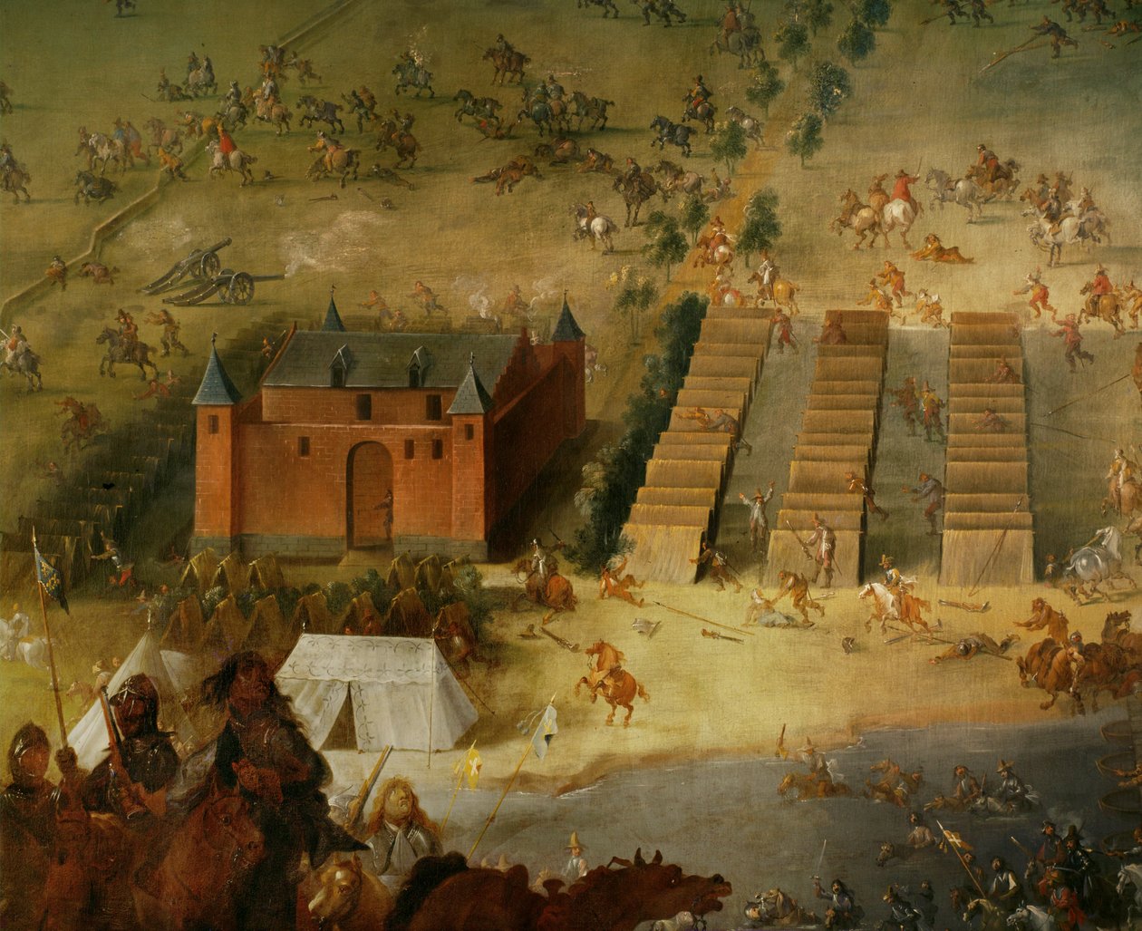 Harmincéves háború : A diedenhofeni csata 1639-ben, amikor Piccolomini gróf liga tábornok legyőzte a francia csapatokat ... alkotó: Peeter Snayers