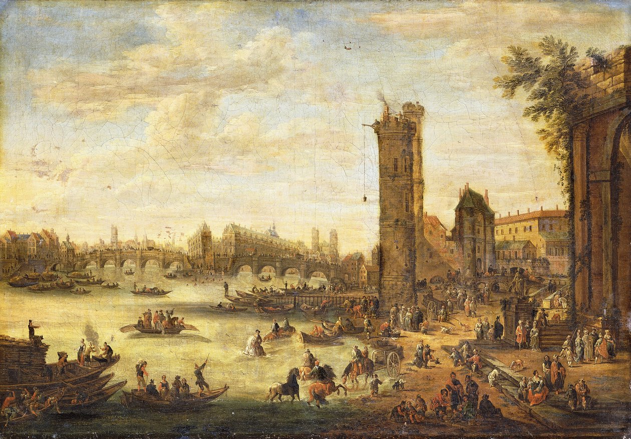 Párizs kilátása az Ile de la Cite és a Pont Neuf felé, 1671-77 alkotó: Peeter or Pieter Bout