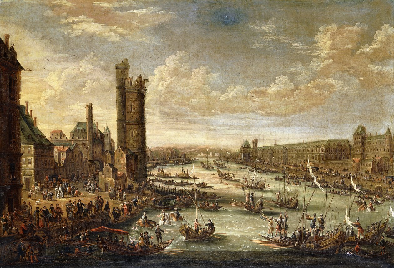 Párizs kilátása a Louvre és a Tour de Nesle felé, 1671-77 alkotó: Peeter or Pieter Bout