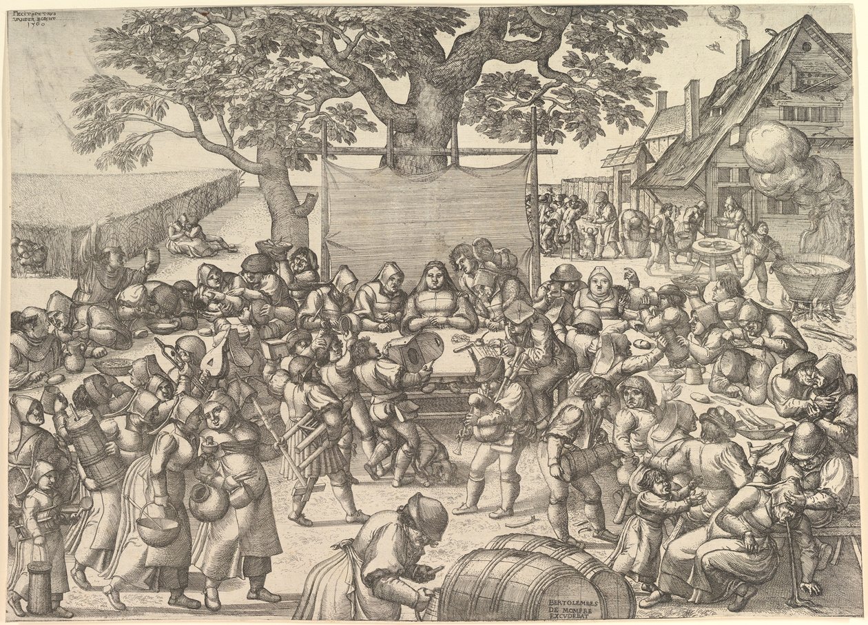 Parasztlakodalom, 1560. alkotó: Peeter van der Borcht